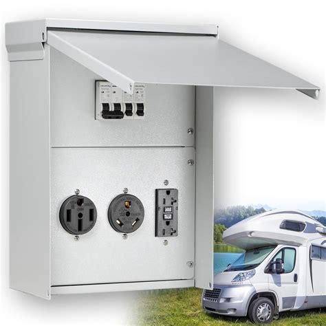 rv hookup electrical box|prewired metered rv electrical box.